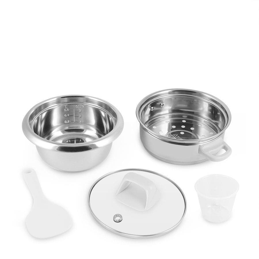 3 Cups Stainless Steel Cooker and Steamer with Stainless Steel Inner Pot