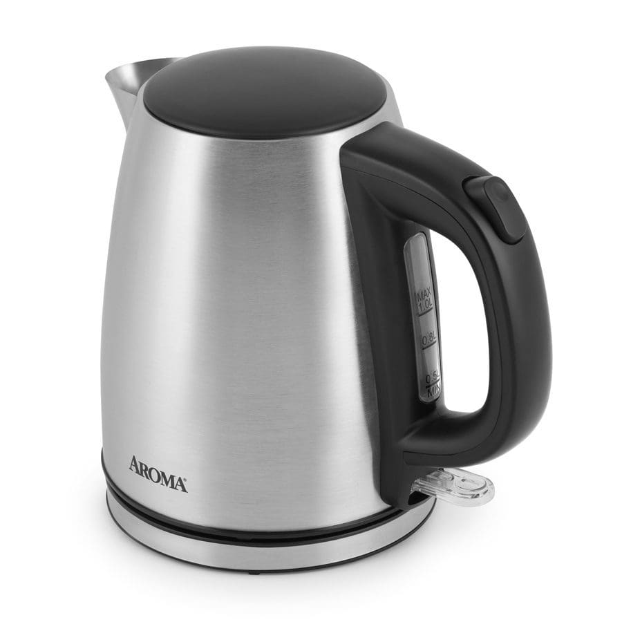   Basics Electric Glass and Steel Hot Tea Water Kettle,  1.7-Liter, Black and Sliver: Home & Kitchen