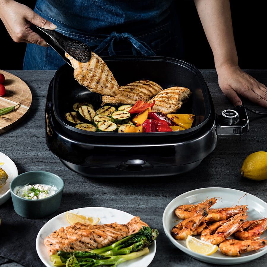 Smokeless Indoor Electric BBQ Grill with Glass Lid D- Korean BBQ Grill at  home