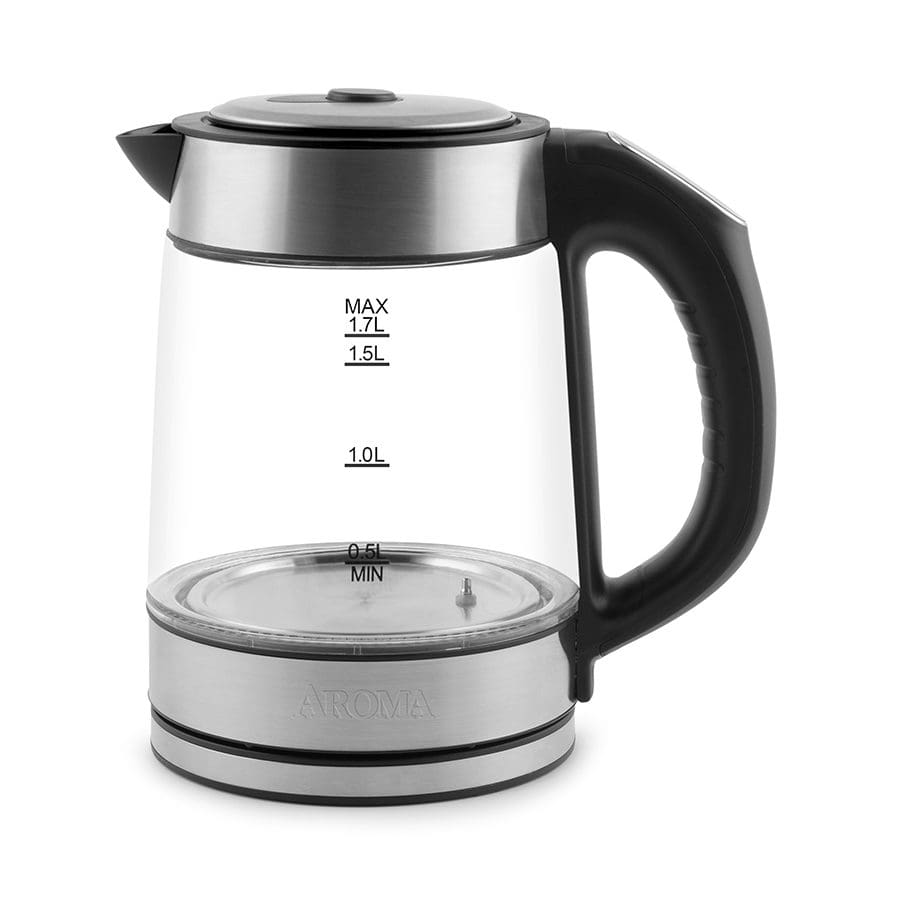 Basics Stainless Steel Portable Fast, Electric Hot Water Kettle for  Tea and Coffee, Automatic Shut Off, 1 Liter, Black and Sliver