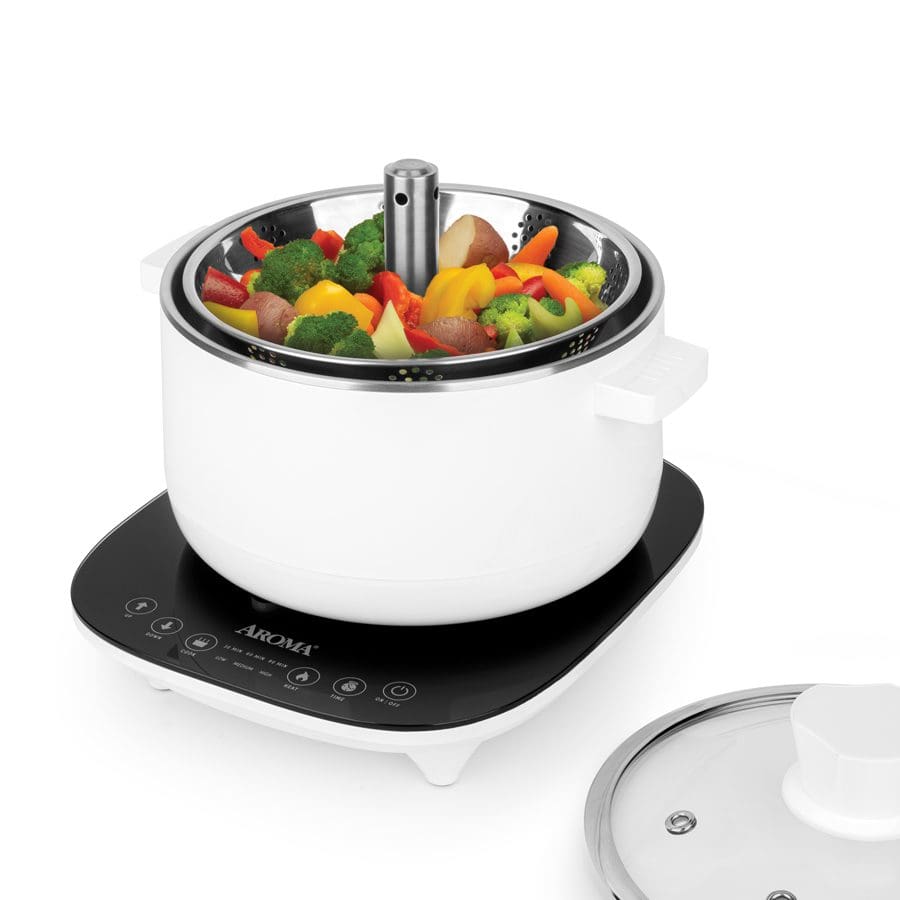Smart Mini Hot Pot w. Timer 3 Power Level 5 Modes W. Stainless