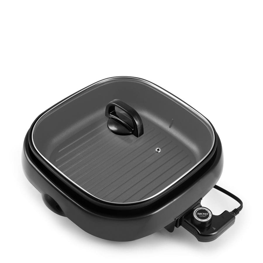 AROMA 3 in 1 Hot Pot With Grillet Plate ASP-137B 3QT #Black (2